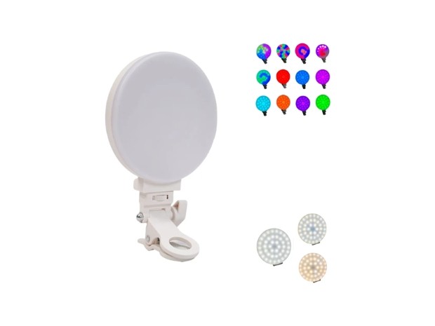 &uu PANEL LED CALIDO RGB CON CLIP REDONDO MJ-09